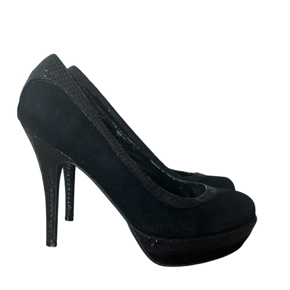 Baby Phat Y2K Black Stiletto Heels Vegan Leather Size 8.5 - Picture 3 of 10